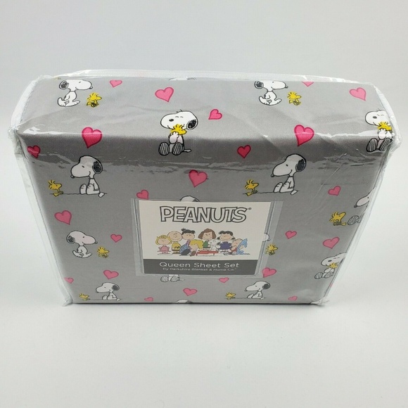 Berkshire Bedding Berkshire Peanuts Queen Sheet Set Snoopy Hearts Poshmark